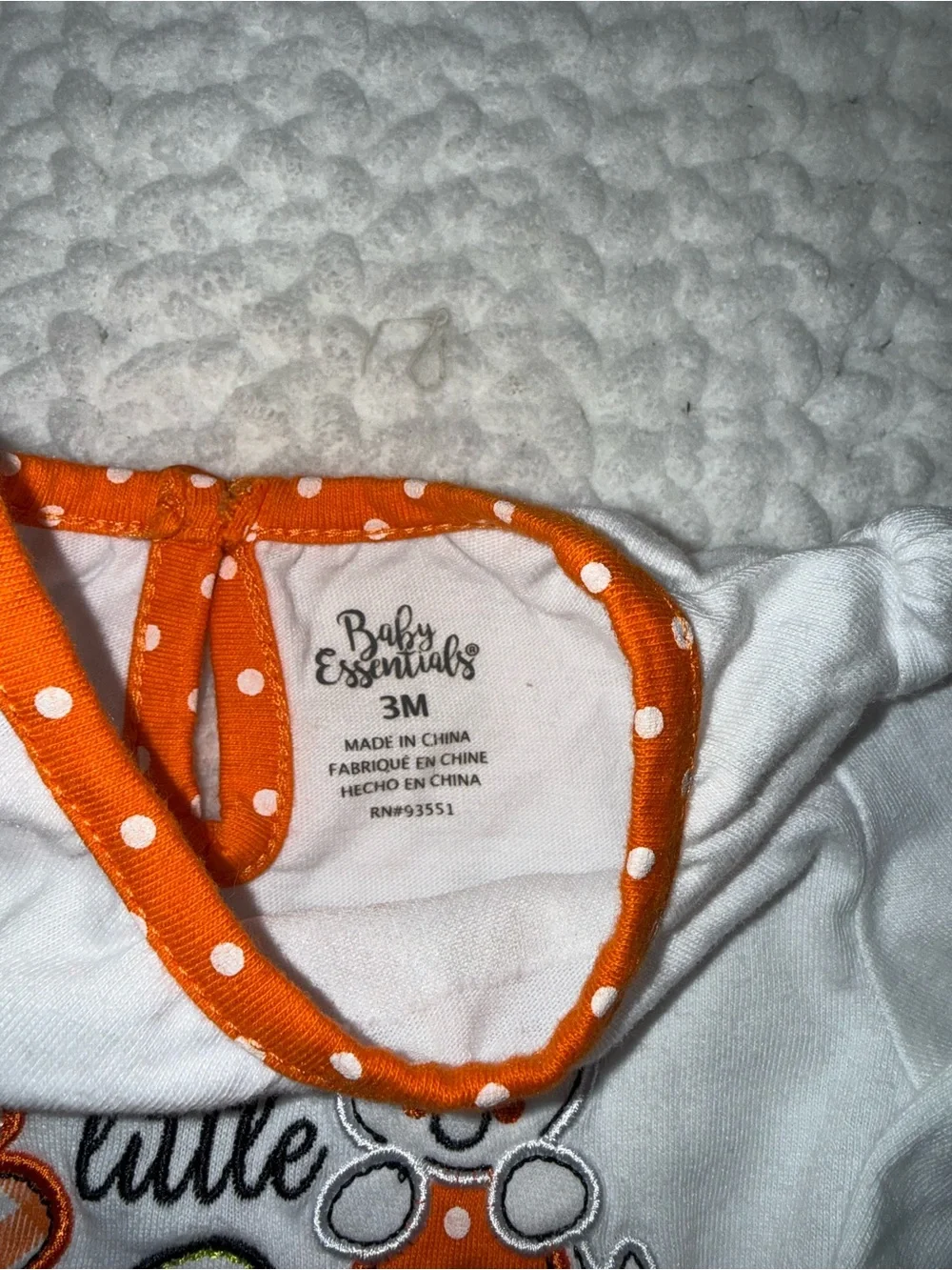 Daddy's Little Boo White and Orange Halloween One-Piece